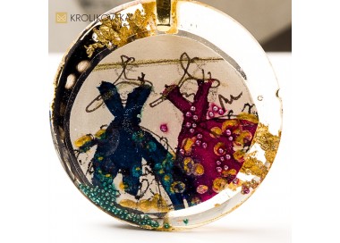 Naszyjnik z żywicy z grafiką, prezent dla wyjątkowej kobiety