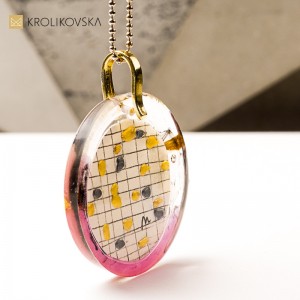 Artystyczny naszyjnik handmade, prezent pod choinkę.