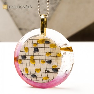 Artystyczny naszyjnik handmade, prezent pod choinkę.