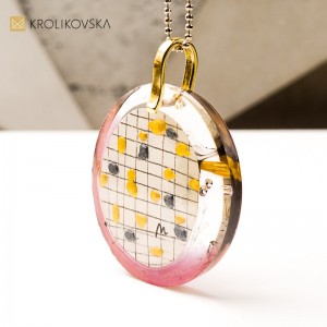 Artystyczny naszyjnik handmade, prezent pod choinkę.