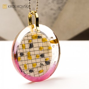 Artystyczny naszyjnik handmade, prezent pod choinkę.