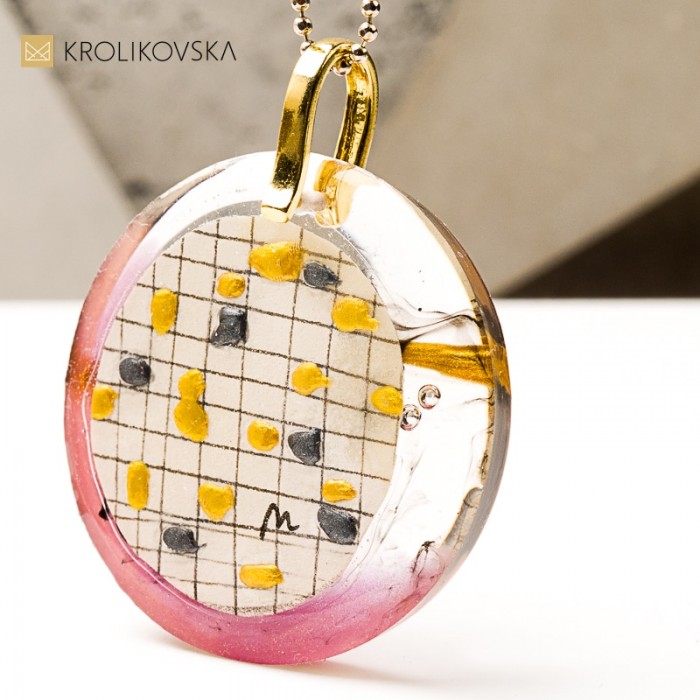 Artystyczny naszyjnik handmade, prezent pod choinkę.