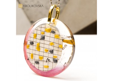 Artystyczny naszyjnik handmade, prezent pod choinkę.