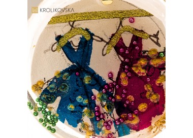 Naszyjnik z żywicy z grafiką, wyjątkowy prezent handmade