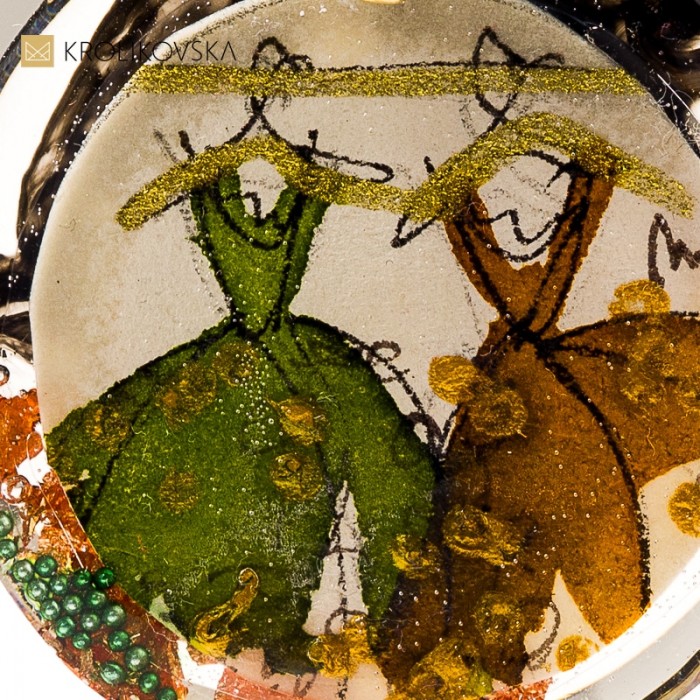 Naszyjnik z żywicy z grafiką, prezent na każdą okazję.