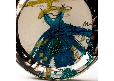 Biżuteria inspirowana malarstwem, naszyjnik z żywicy.