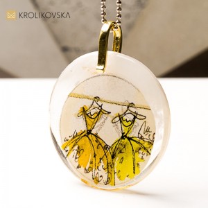 Naszyjnik z żywicy, artystyczna biżuteria premium.