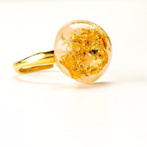 Pierścionek srebrny pozłacany.