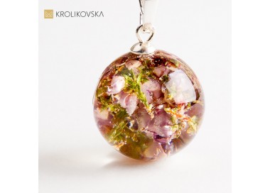 Naszyjnik z wrzosem handmade.