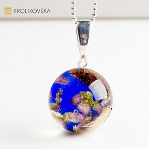 Naszyjnik handmade z prawdziwym wrzosem.2