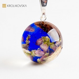 Naszyjnik handmade z prawdziwym wrzosem.1
