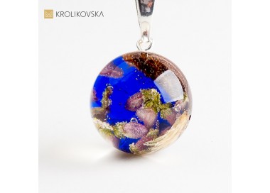 Naszyjnik handmade z prawdziwym wrzosem.1