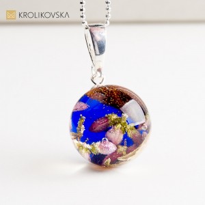 Naszyjnik handmade z prawdziwym wrzosem.