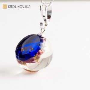 Naszyjnik handmade z prawdziwym wrzosem.