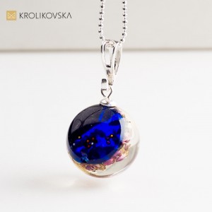 Naszyjnik handmade z prawdziwym wrzosem.