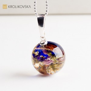 Naszyjnik handmade z prawdziwym wrzosem.