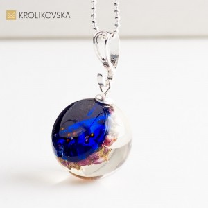 Naszyjnik handmade z prawdziwym wrzosem.