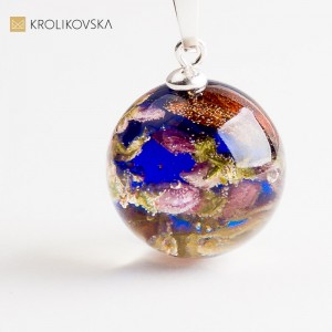 Naszyjnik handmade z prawdziwym wrzosem.