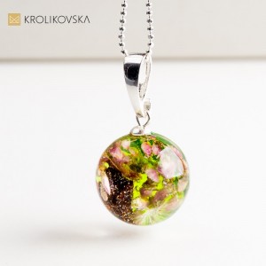 Naszyjnik handmade z wrzosem.