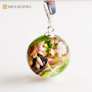 Naszyjnik handmade z wrzosem.