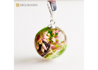 Naszyjnik handmade z wrzosem.