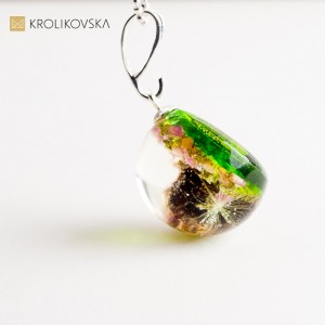 Naszyjnik handmade z wrzosem.