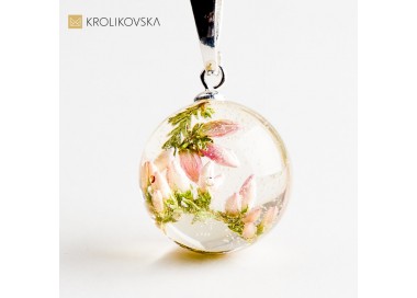 Biżuteria autorska z wrzosem.