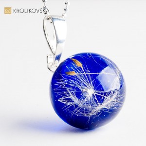 Autorski naszyjnik z wrzosem w żywicy – srebro.1