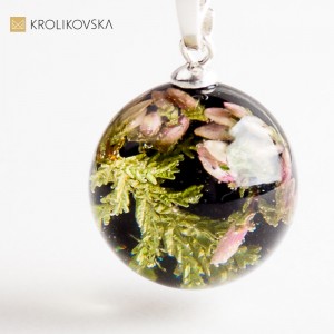 Naszyjnik z wrzosem – biżuteria handmade1