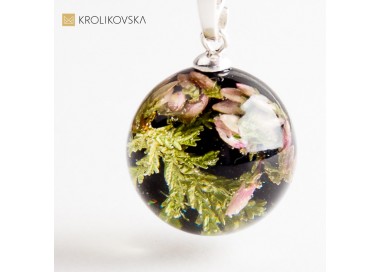 Naszyjnik z wrzosem – biżuteria handmade1