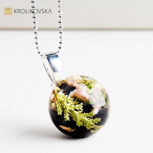 Naszyjnik z wrzosem – biżuteria handmade2