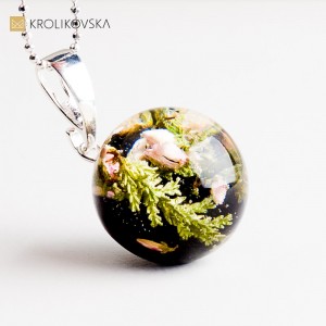 Naszyjnik z wrzosem – biżuteria handmade