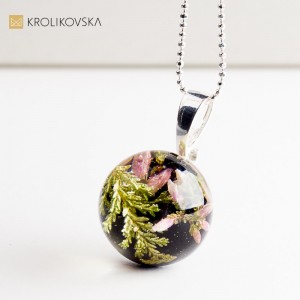 Naszyjnik z wrzosem – biżuteria handmade