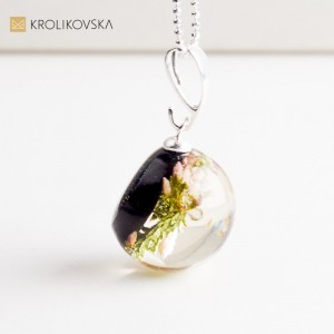 Naszyjnik z wrzosem – biżuteria handmade