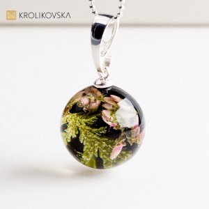 Naszyjnik z wrzosem – biżuteria handmade