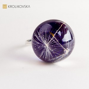 Biżuteria z prawdziwymi dmuchawcami w żywicy, ręcznie robiona biżuteria artystyczna