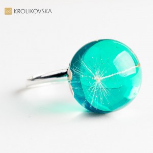 Biżuteria z  dmuchawcem zatopionymi w żywicy – autorska biżuteria na prezent1