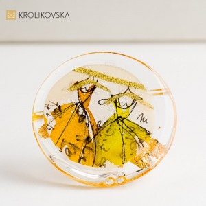 Unikatowy pierścionek damski z ręcznie malowaną grafiką – biżuteria handmade.1
