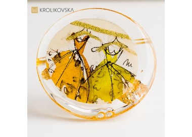 Unikatowy pierścionek damski z ręcznie malowaną grafiką – biżuteria handmade.