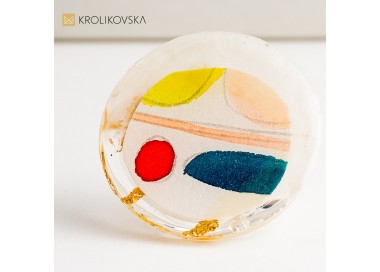 Pierścionek handmade z ręcznie malowaną grafiką – wyjątkowa biżuteria damska.