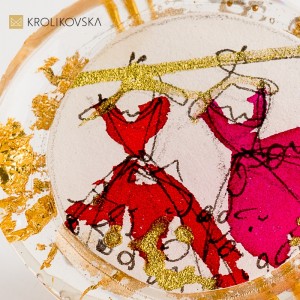 Niepowtarzalny pierścionek damski – autorska grafika malowana tuszem.1